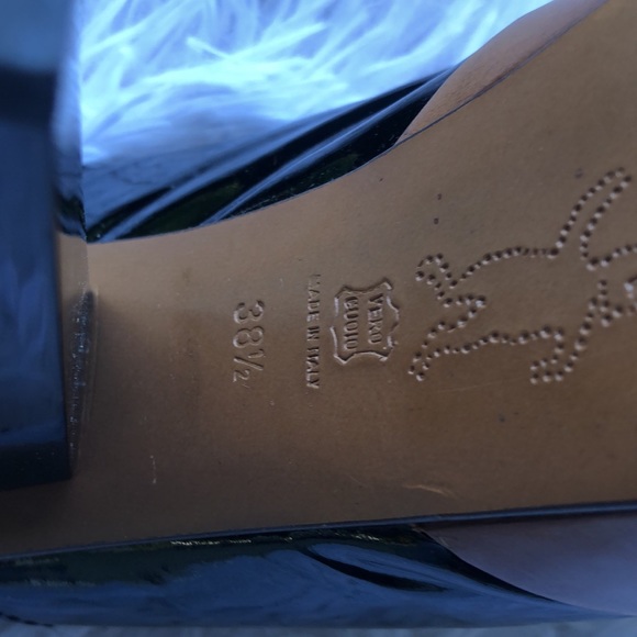 Marni Peep Toe slingback black platform patent leather sandals 38.5 US 8 - Picture 11 of 13